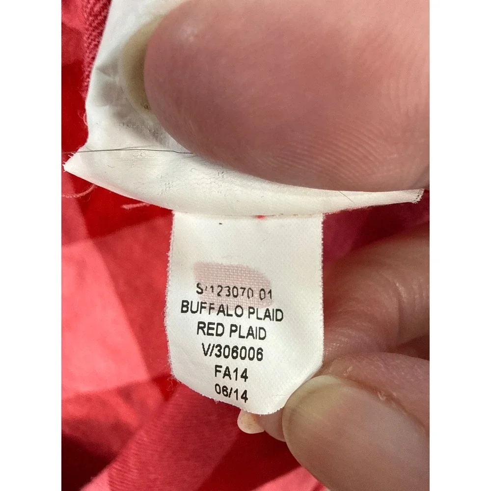 Old‎ Navy Red Pink Buffalo Plaid Boyfriend Button Down Shirt Girls Large 10-12